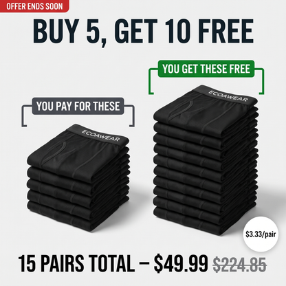 ECOAWEAR® Bamboo Boxers 5-Pack | Get 10 extra pairs FREE