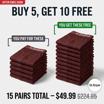 ECOAWEAR® Bamboo Boxers 5-Pack | Get 10 extra pairs FREE
